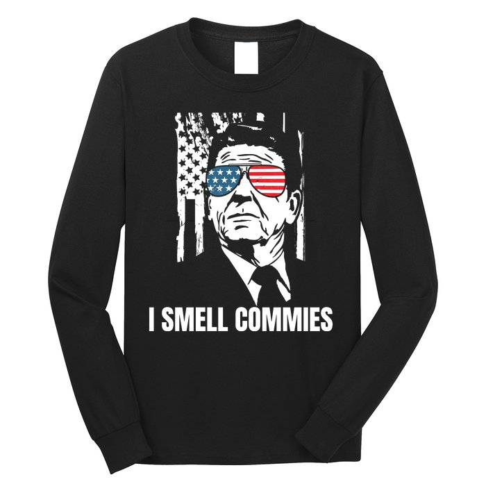 Ronald Reagan, President Reagan, I Smell Commies, Political Humor Long Sleeve Shirt