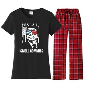 Ronald Reagan, President Reagan, I Smell Commies, Political Humor Women's Flannel Pajama Set