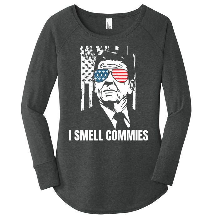 Ronald Reagan, President Reagan, I Smell Commies, Political Humor Women's Perfect Tri Tunic Long Sleeve Shirt