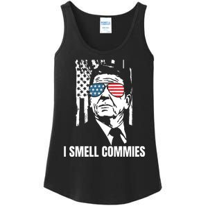 Ronald Reagan, President Reagan, I Smell Commies, Political Humor Ladies Essential Tank