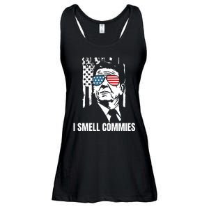 Ronald Reagan, President Reagan, I Smell Commies, Political Humor Ladies Essential Flowy Tank