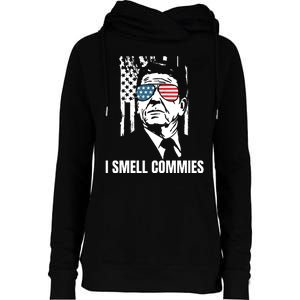 Ronald Reagan, President Reagan, I Smell Commies, Political Humor Womens Funnel Neck Pullover Hood