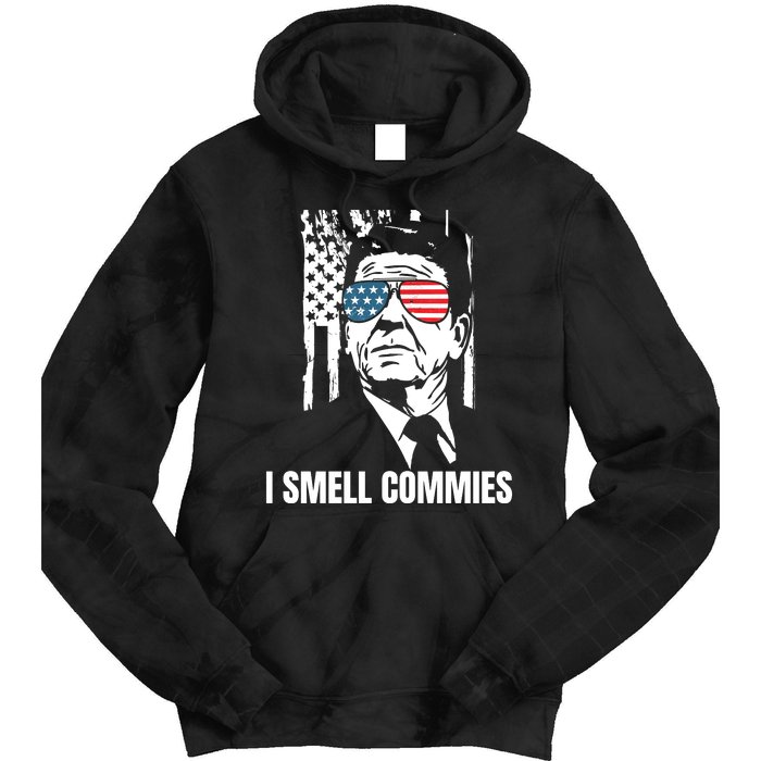 Ronald Reagan, President Reagan, I Smell Commies, Political Humor Tie Dye Hoodie