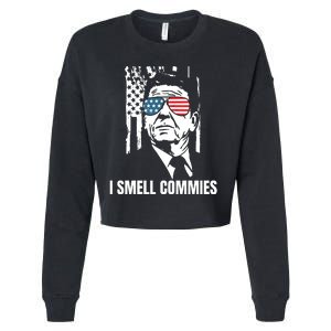 Ronald Reagan, President Reagan, I Smell Commies, Political Humor Cropped Pullover Crew