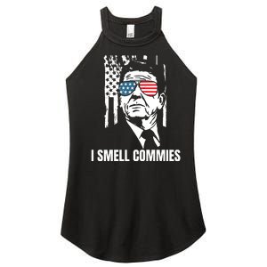 Ronald Reagan, President Reagan, I Smell Commies, Political Humor Women's Perfect Tri Rocker Tank