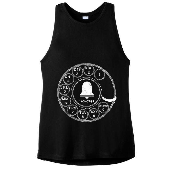 Retro Rotary Phone Dial Ladies PosiCharge Tri-Blend Wicking Tank