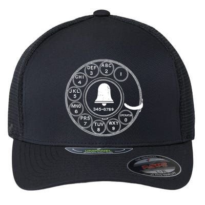 Retro Rotary Phone Dial Flexfit Unipanel Trucker Cap