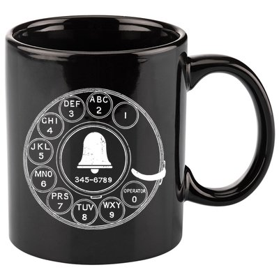 Retro Rotary Phone Dial 11oz C Handle Ceramic Mug