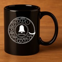 Retro Rotary Phone Dial 11oz C Handle Ceramic Mug