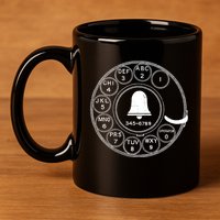 Retro Rotary Phone Dial 11oz C Handle Ceramic Mug