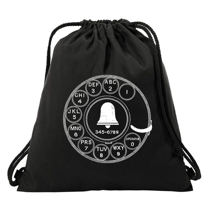 Retro Rotary Phone Dial Drawstring Bag