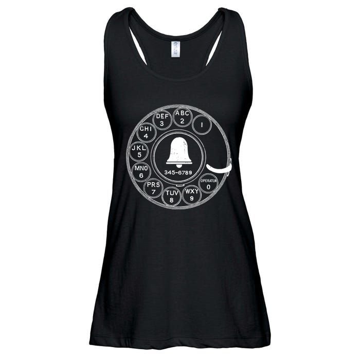 Retro Rotary Phone Dial Ladies Essential Flowy Tank
