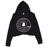 Retro Rotary Phone Dial Crop Fleece Hoodie