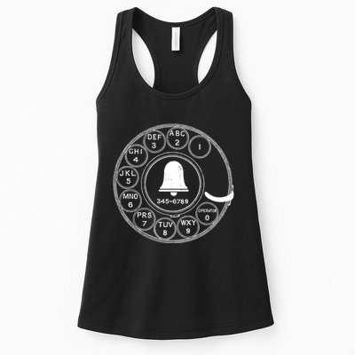 Retro Rotary Phone Dial Womens Tank Top