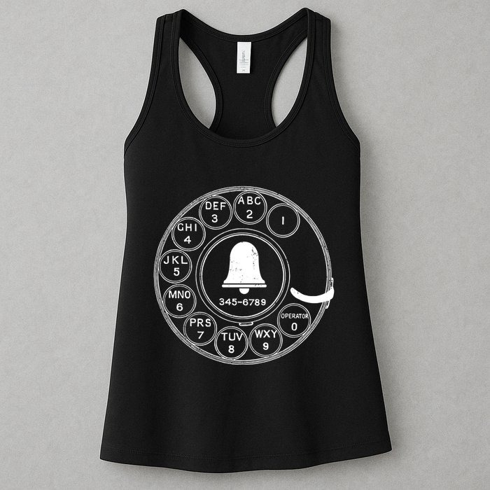 Retro Rotary Phone Dial Womens Tank Top