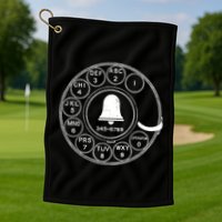 Retro Rotary Phone Dial Golf Towel