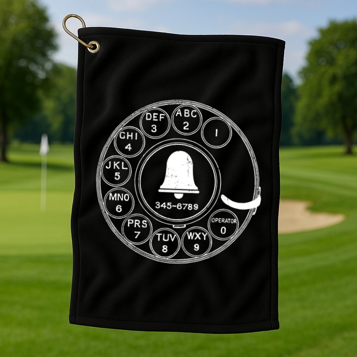 Retro Rotary Phone Dial Golf Towel