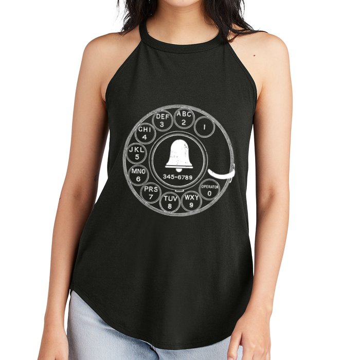 Retro Rotary Phone Dial Women's Perfect Tri Rocker Tank