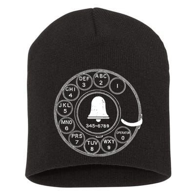 Retro Rotary Phone Dial Short Acrylic Beanie
