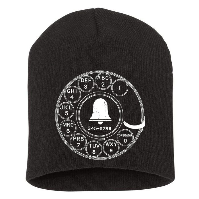 Retro Rotary Phone Dial Short Acrylic Beanie
