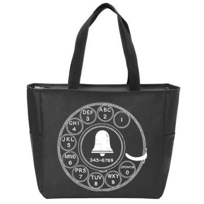 Retro Rotary Phone Dial Zip Tote Bag