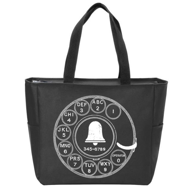 Retro Rotary Phone Dial Zip Tote Bag