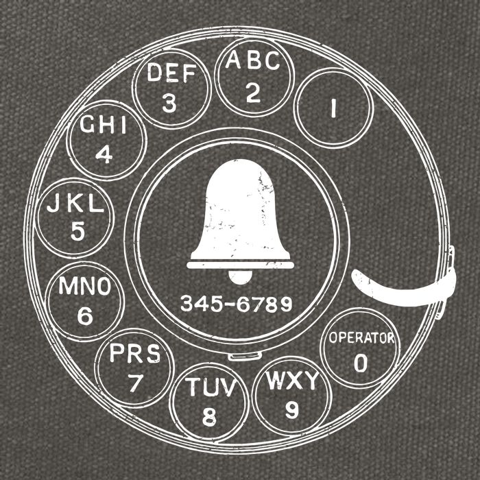 Retro Rotary Phone Dial Cotton Canvas Backpack