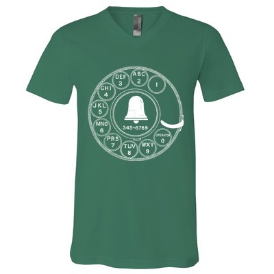 Retro Rotary Phone Dial V-Neck T-Shirt