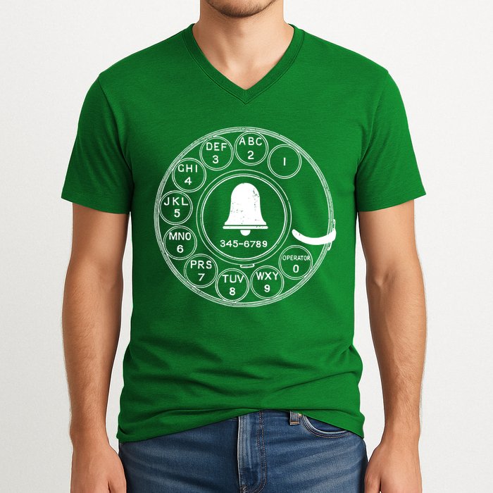 Retro Rotary Phone Dial V-Neck T-Shirt