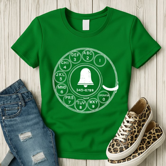 Retro Rotary Phone Dial Womens T-Shirt