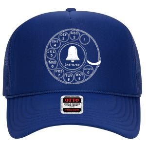 Retro Rotary Phone Dial High Crown Mesh Back Trucker Hat