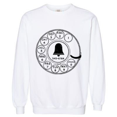 Retro Rotary Phone Dial Garment-Dyed Sweatshirt