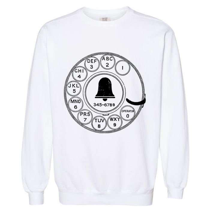 Retro Rotary Phone Dial Garment-Dyed Sweatshirt