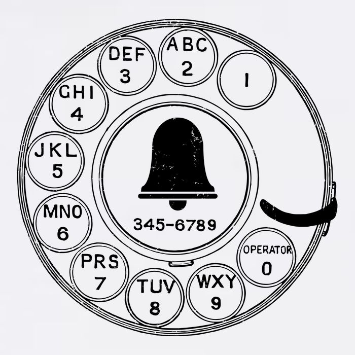 Retro Rotary Phone Dial Garment-Dyed Sweatshirt
