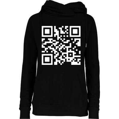 Rick Roll Prank Qr Code Womens Funnel Neck Pullover Hood