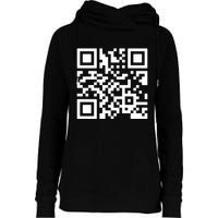 Rick Roll Prank Qr Code Womens Funnel Neck Pullover Hood