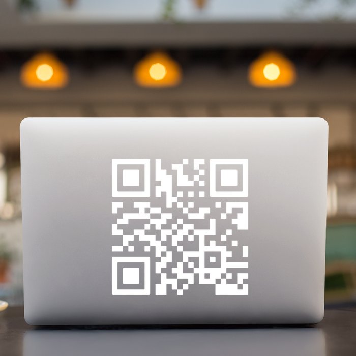 Rick Roll Prank Qr Code Permanent Decal Sticker