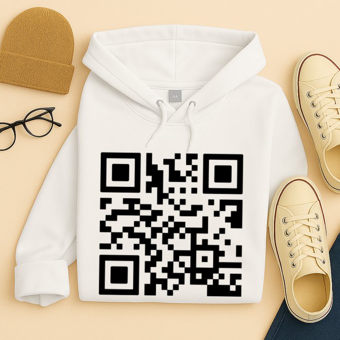 Rick Roll Prank Qr Code Hoodie