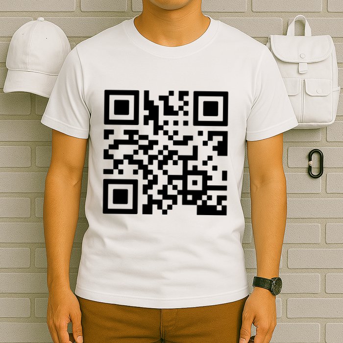 Rick Roll Prank Qr Code T-Shirt