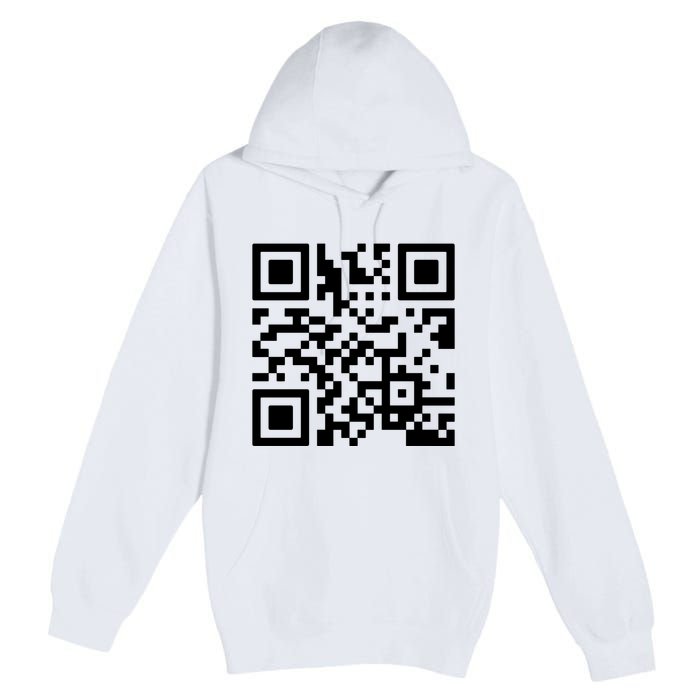 Rick Roll Prank Qr Code Premium Pullover Hoodie