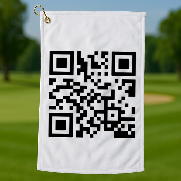 Rick Roll Prank Qr Code Golf Towel
