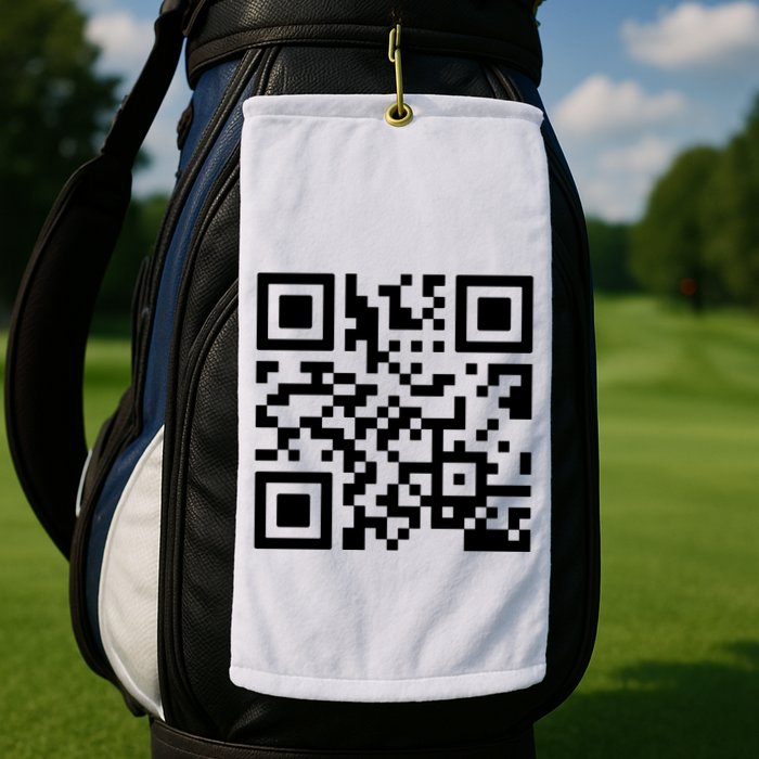 Rick Roll Prank Qr Code Golf Towel