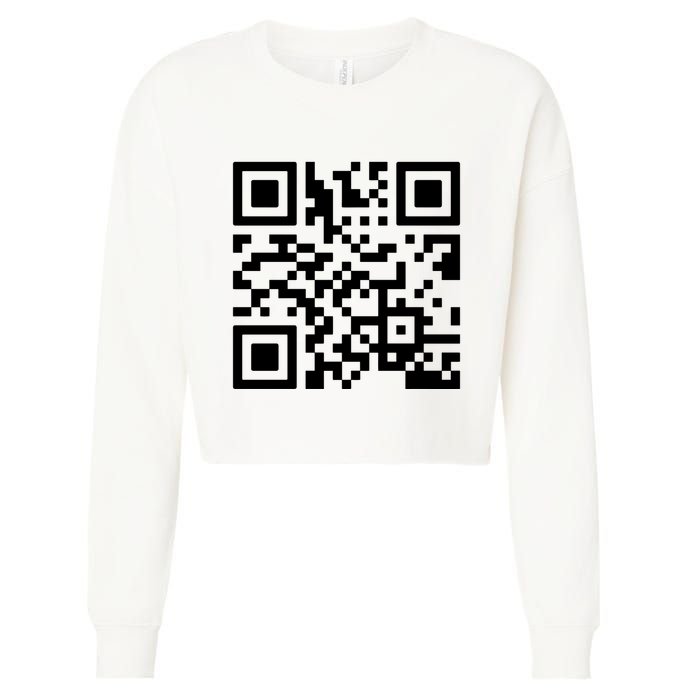 Rick Roll Prank Qr Code Cropped Pullover Crew
