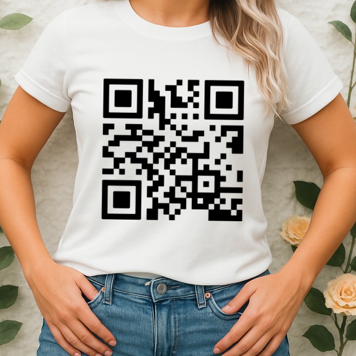 Rick Roll Prank Qr Code Womens T-Shirt