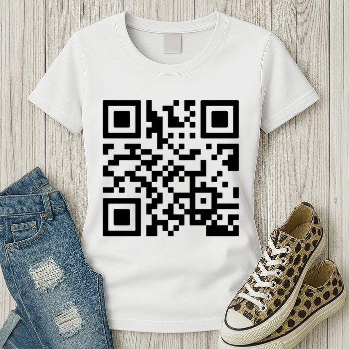 Rick Roll Prank Qr Code Womens T-Shirt