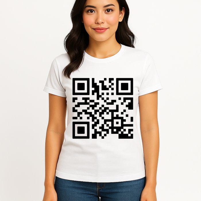 Rick Roll Prank Qr Code Womens T-Shirt