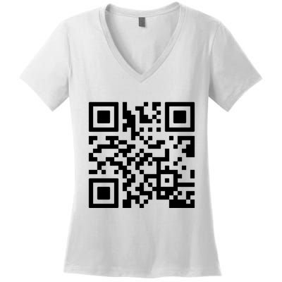 Rick Roll Prank Qr Code Women's V-Neck T-Shirt