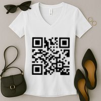 Rick Roll Prank Qr Code Women's V-Neck T-Shirt