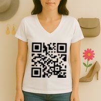 Rick Roll Prank Qr Code Women's V-Neck T-Shirt