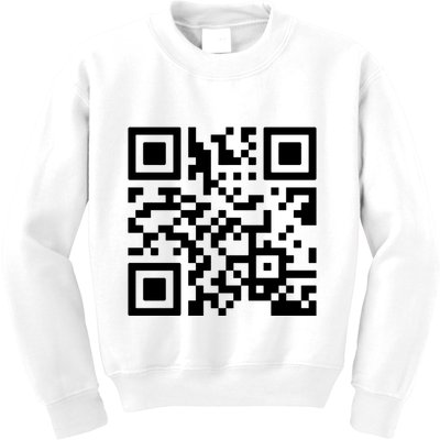 Rick Roll Prank Qr Code Kids Sweatshirt